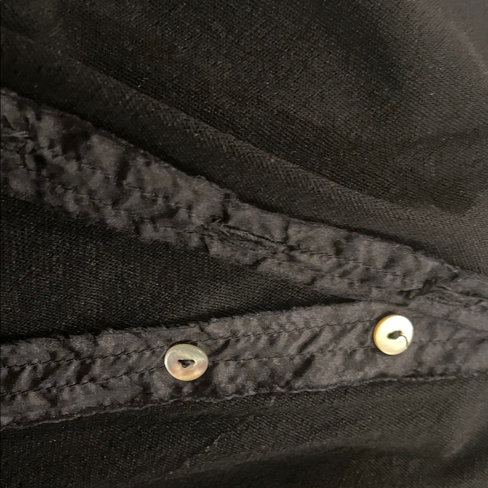 Chic Black Sheer Button Down Blouse - image 8